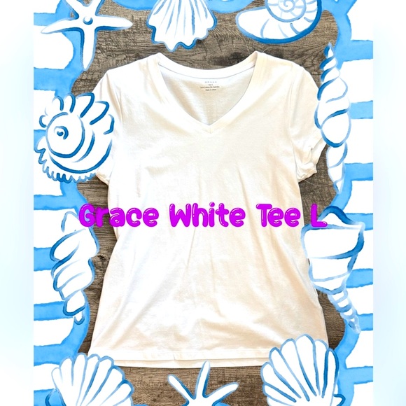 Grace Women's Classic White Short Sleeve Tee - Picture 2 of 9